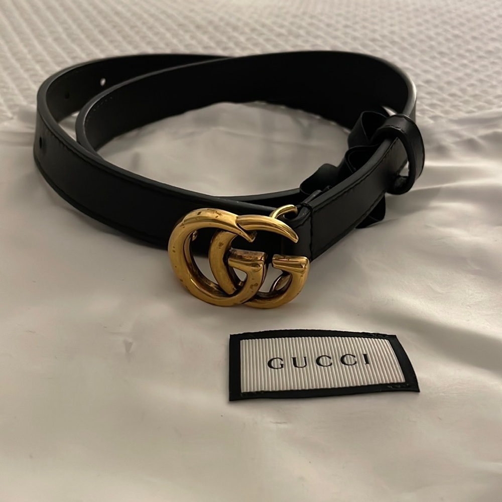 Gucci Leather belt with Double G buckle